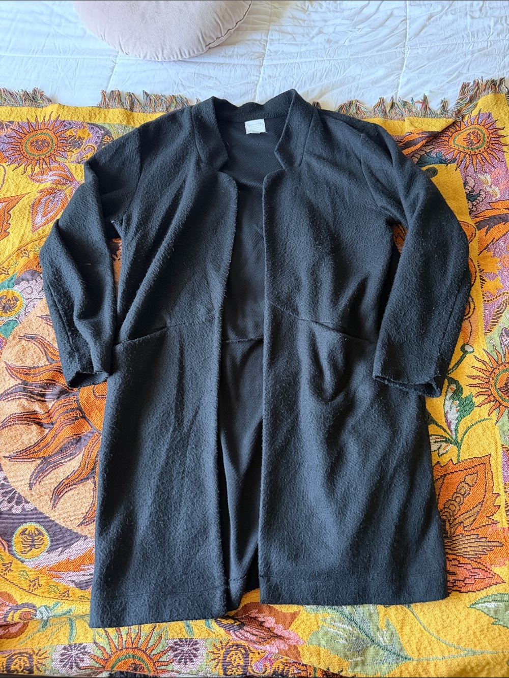 Black Open-Front Women's Coat